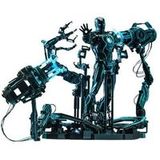 Hot Toys Iron Man 2 Neon Tech Iron Man & Suit-Up Gantry Standard Version