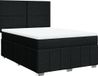 vidaXL Boxspring met matras stof zwart 140x200 cm