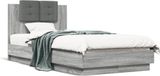 Maison Exclusive - Cadre de lit avec tête de lit, couleur Sonoma gris, 90x190 cm, fabriqué en panneau de particules