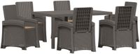 vidaXL Tuin Eettafel Set 7-delig Lichtgrijs en Taupe PP