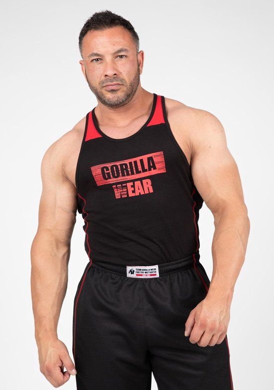 Gorilla Wear Wallace Tank Top - Zwart/Rood - S