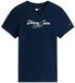 Tommy Jeans T-shirt femme S Coton recyclé Élasthanne Col rond Manches courtes Logo Casual