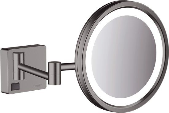 Hansgrohe Addstoris LED Make-up Spiegel - Brushed Black Chrome - Rond