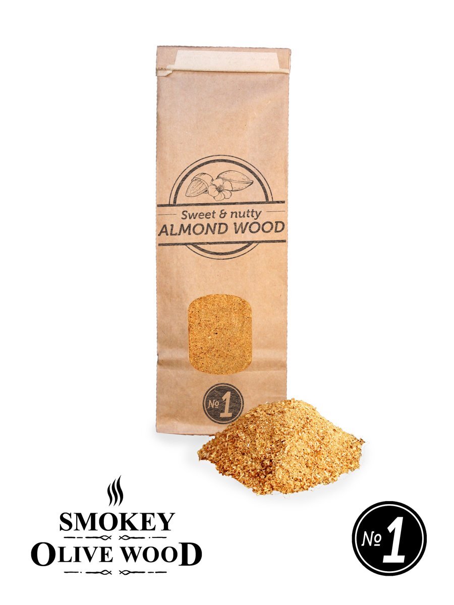 Smokey Olive Wood - Rookmot - 300 ml, AMANDELHOUT - Rookmeel fijn 0-1mm
