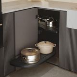 Menage Confort - Schuifplanken voor keukenhoek - voor deurbreedte 450 mm en rechterhand - staal antraciet/melamine antraciet