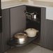 Menage Confort - Schuifplanken voor keukenhoek - voor deurbreedte 450 mm en rechterhand - staal antraciet/melamine antraciet