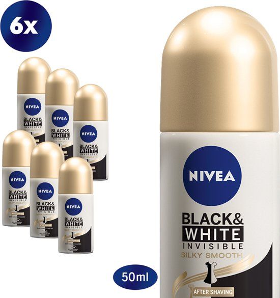 Nivea Black & White Silky Smooth - 6 x 50 ml