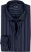 OLYMP Level 5 body fit overhemd - mouwlengte 7 - popeline - marine bleu avec rayures bleu clair - Strijkvriendelijk - Boordmaat: 40 (EU maat: M)