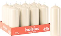 Bolsius - Gladde Stompkaarsen - Ivoor - 12 Stuks - 15 cm - 42 Branduren
