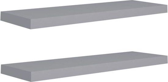 vidaXL Wandschappen zwevend 2 st 80x23,5x3,8 cm MDF grijs
