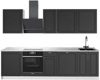 Vicco Complete keukeneenheid Fame-Line, Anthrazit-Gold Landhaus/Wit, 280 cm, WB Marmer