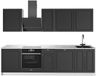 Vicco Complete keukeneenheid Fame-Line, Anthrazit-Gold Landhaus/Wit, 280 cm, WB Marmer