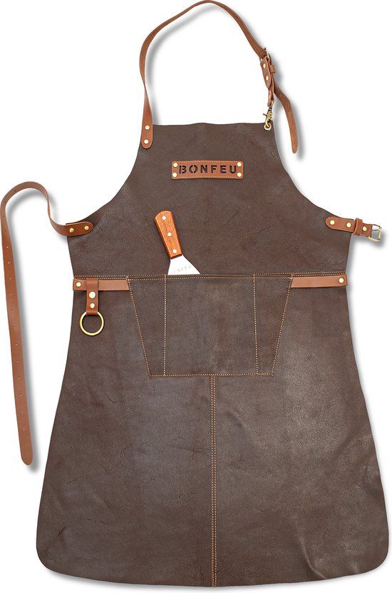 BonFeu Leren Schort Luxe - Bruin