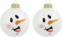 Krebs Glas Lauscha Gmbh 12x Luxe pailletten witte kerstballen sneeuwpop 7 cm