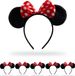 Merkloos Relaxdays Diadeem Muis - Set van 6 - Muizen Oren en Strik met Stippen - Verkleedaccessoire - Carnaval