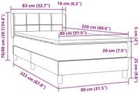 vidaXL Boxspring met matras fluweel donkergroen 80x220 cm