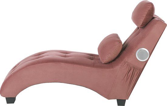 SIMORRE Chaise Longue - Roze Fluweel - Modern - 1-persoons - Beliani