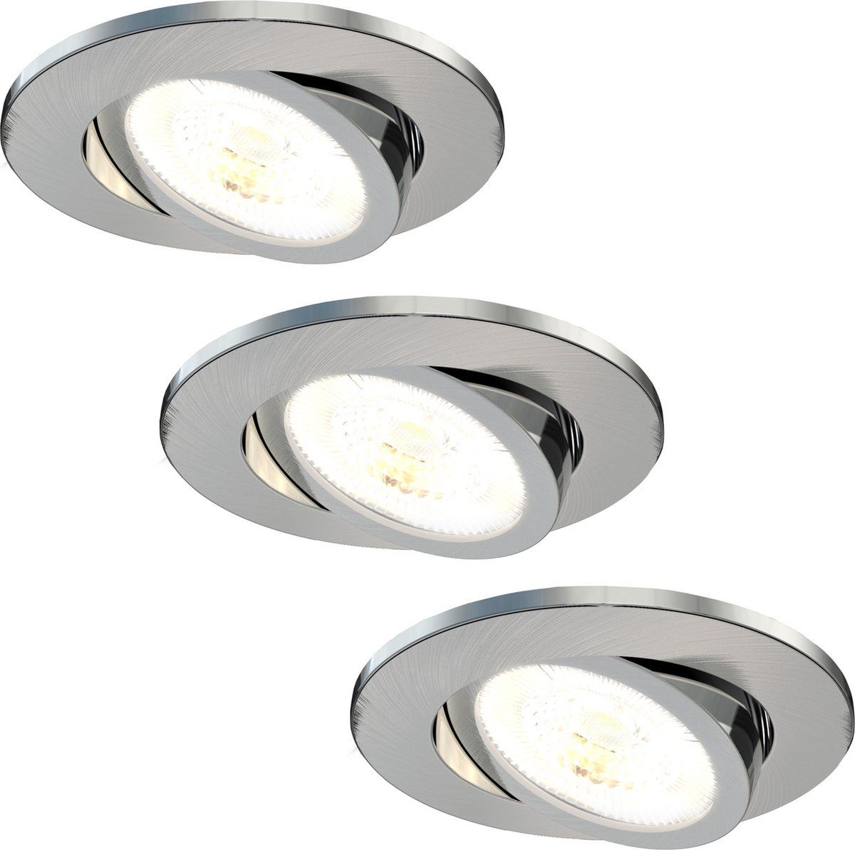 LEDVION Dimbare LED Inbouwspot RVS - IP65 - 7W - CCT - 3 Pack