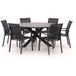 Forza Furniture Forza Centallo/Fidenza ø149cm dining tuinset 7-delig stapelbaar