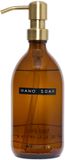 Wellmark Handzeep bruin glas messing pomp 500ml tekst SOAP Zwart label