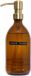 Wellmark Handzeep bruin glas messing pomp 500ml tekst SOAP Zwart label