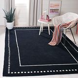Safavieh Bella Collection BEL151A Handmade Light Blue and Ivory Premium Wool Area Rug modern 4' x 6' zwart/ivoorkleurig.