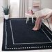 Safavieh Bella Collection BEL151A Handmade Light Blue and Ivory Premium Wool Area Rug modern 4' x 6' zwart/ivoorkleurig.
