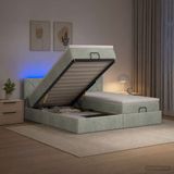 vidaXL Ottomaanse Bed met Matras en LED Lichtgrijs 180 x 200 cm