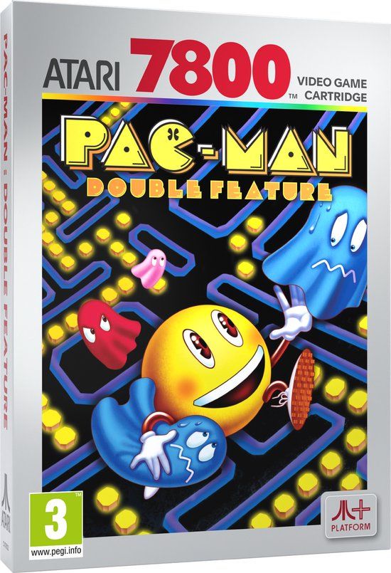 Atari x Namco Cartridge - PAC-MAN Double Feature - Atari 2600+, Atari 7800+, Atari 7800