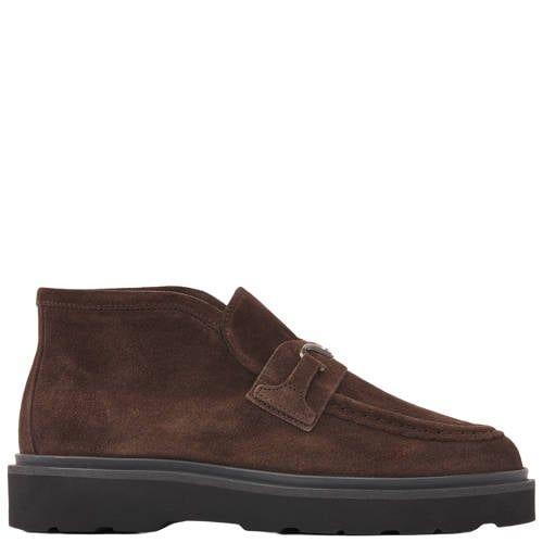 Nubikk leren enkelboots - donkerbruin