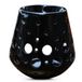 Zen'Arôme Parfumbrander fondant geurwas, diffuser voor olie en geurstoffen, kaarsenhouder, windlicht, aromatherapie van keramiek met lichtprojectie, H 9 cm Loob Black