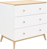 Bopita Paris commode met 3 laden - Wit/Eiken