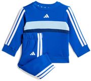 Adidas Seasonal Essentials Tiberio 3 Stripes Fleece Crew Set Blauw 9-12 Maanden Unisex Baby