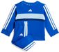 Adidas Seasonal Essentials Tiberio 3 Stripes Fleece Crew Set Blauw 9-12 Maanden Unisex Baby