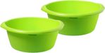 Merkloos 2x stuks grote afwasteil / afwasbak groen 25 liter - camping / handwas teiltje