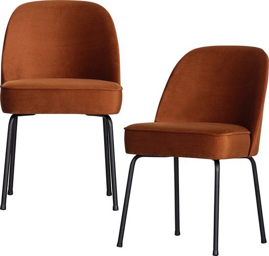 WOOOD Vogue Eetkamerstoelen - Fluweel - Roest - Set van 2