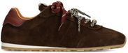 Manfield Femme Sneakers Daim Marron Double Fermeture à Lacets Taille 36