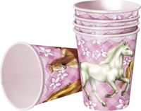 Merkloos / Sans marque Haza-Witbaard Bekertjes paarden thema - 16x st - 250 ml - karton