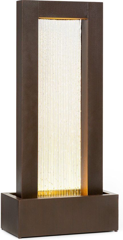 Blumfeldt Skyriver fontein voor binnen en buiten - Tuinfontein en kamerfontein - Inclusief sfeervolle ledverlichting - Elektrisch met 10 meter lang snoer - 12W pomp - Brons-optiek