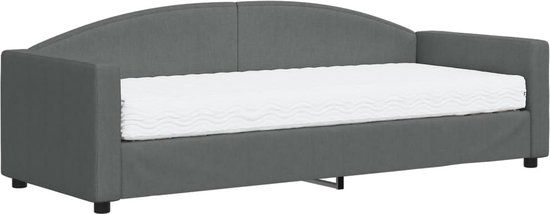 vidaXL Slaapbank met Matras - Stof - Donkergrijs - 80x200 cm