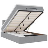 VidaXL Bed poef met matras en LED's stof lichtgrijs 140x190 cm