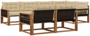 vidaXL Acacia Hout Hoek Loungeset 7-zits Natuurlijk et Beige