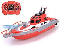 Dickie Toys Brandweerboot – op afstand bestuurbare boot voor kinderen vanaf 6 jaar, met watersproeifunctie en afstandsbediening, 3 km/u, RC-boot, waterspeelgoed