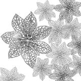 Boao 24 stuks glitter kerstster kerstboom ornament kerst bloemen decor ornament, 7,5 cm (zilver)