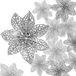 Boao 24 stuks glitter kerstster kerstboom ornament kerst bloemen decor ornament, 7,5 cm (zilver)