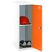 Simon Rack Simonlocker Commode, klein, 915 x 300 x 500 mm, Amario van metaal, incl. sleutel, wit/oranje