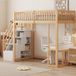 Pangivo Lit Mezzanine 90x200 Cm Avec Bureau Et Escalier De Rangement En Pin Massif Blanc