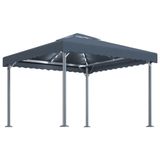 vidaXL Prieel met LED-lichtslinger 300x300 cm aluminium antracietkleur