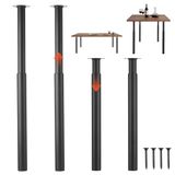 VEVOR In hoogte verstelbare tafelpoten 71-110 cm, afneembare bureaupoten van staal, max. belasting 544 kg, snelle installatie, voor bureautafel en bartafel, set van 4, zwart