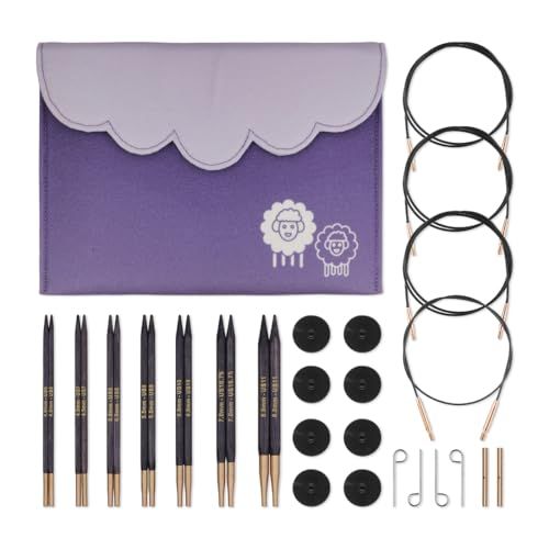 KnitPro J'Adore Cubics Breinaalden, rond, verwisselbaar, normale lengte, luxe set